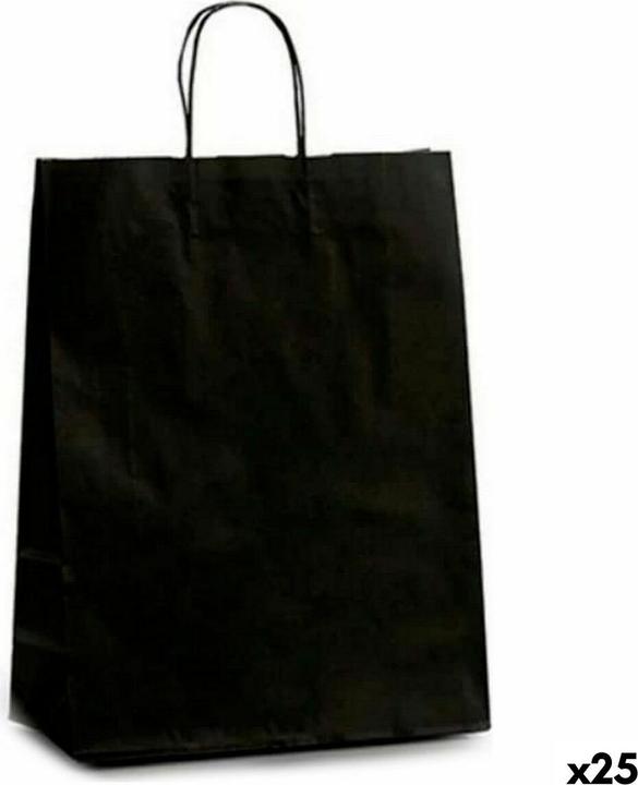 Image du produit Pincello Papiertaschen Schwarz (12 x 52 x 32 cm) (25 Stück) (Pochette cadeau, 25 x)