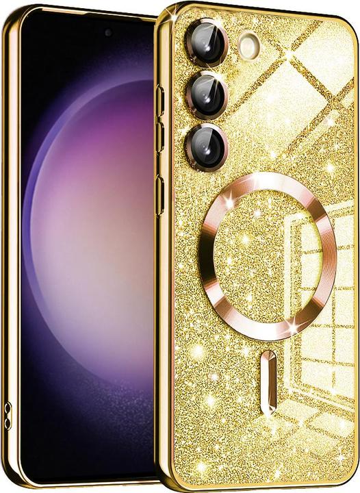 Actual product image Techsuit - Luxury Glitter MagSafe - Samsung Galaxy S23 - Gold (Samsung Galaxy S23)