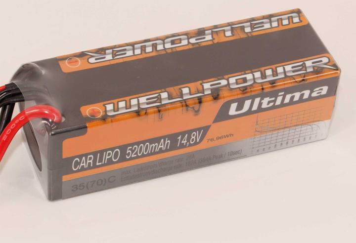 Actual product image Wellpower LIPO BATTERY ULTIMA CAR 5200 MAH / 14.8 VOLT 4S 35/70C XT-90 (14.80 V, 5200 mAh)