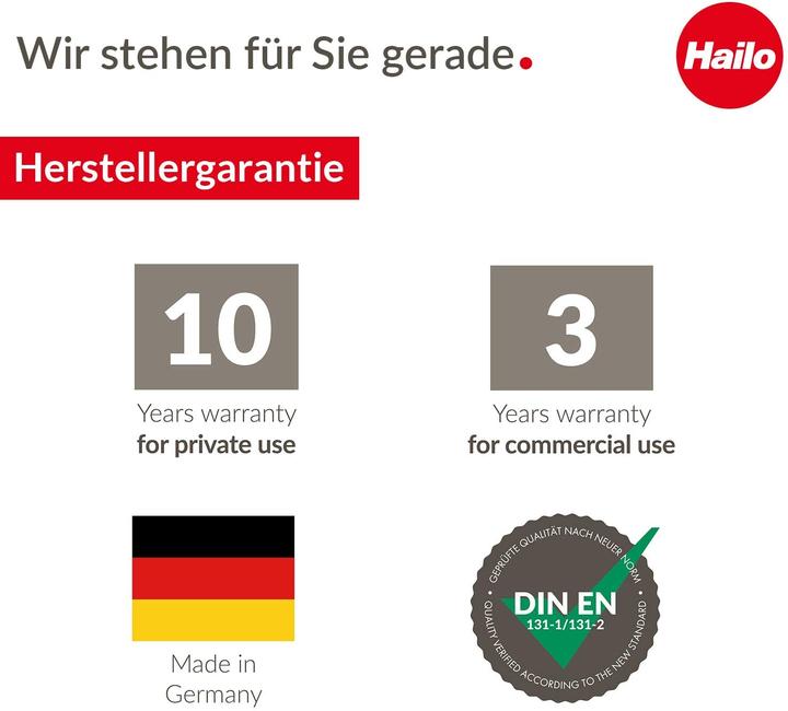 Actual product image Hailo L80 ComfortLine, aluminium safety stepladder, 3 steps (Stepladder, 150 cm)
