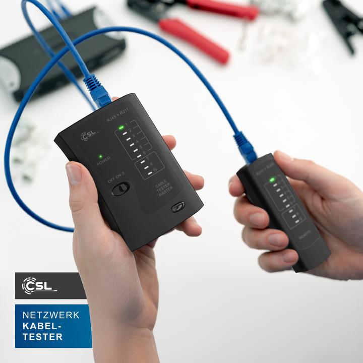 Produktbild CSL Kabeltester für RJ45 & RJ11 Kabel, Leitungen in Böden, Wänden, Decken Netzwerk-Adapter Ethernet