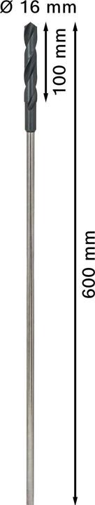 Produktbild Bosch Professional Zubehör PRO Wood HSS Installationsbohrer, 16 x 100 x 600 mm (10 mm)