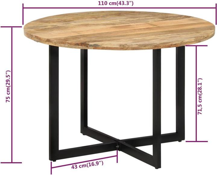 Produktbild vidaXL Esstisch (110 x 75 cm)