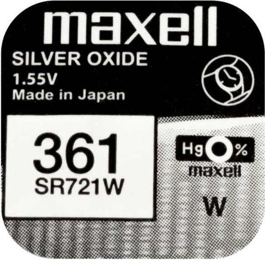 Actual product image Maxell 361 / SR721W - Watch battery (1 pcs., SR58, 25 mAh)