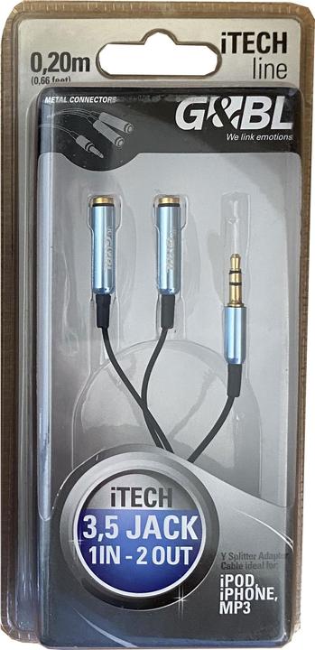 Actual product image G&BL Headphone splitter cable, blue (0.20 m)