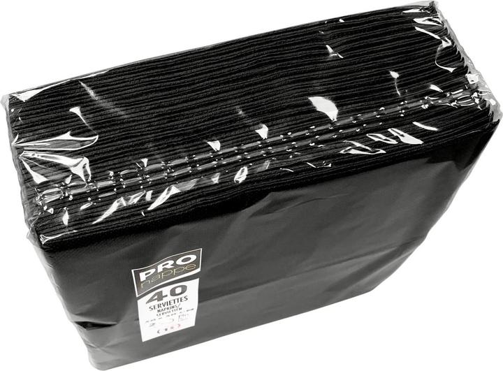 Immagine prodotto PROnappe Servietten schwarz 2-lagig 38,0 x 38,0 cm, 40 St. (40 pz., 38 x 38 cm)