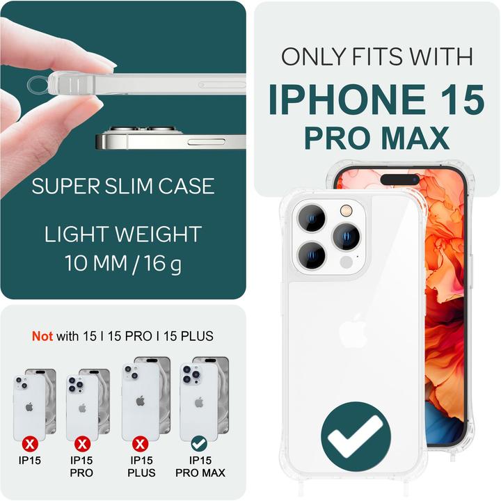 Produktbild Nalia Klare Hülle mit Kette zum Umhängen