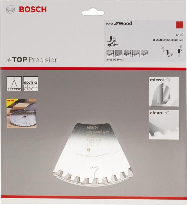 Produktbild Bosch Professional Zubehör Kreissägeblatt Top Precision Best for Wood, 210 x 30 x 2,3 mm, 48