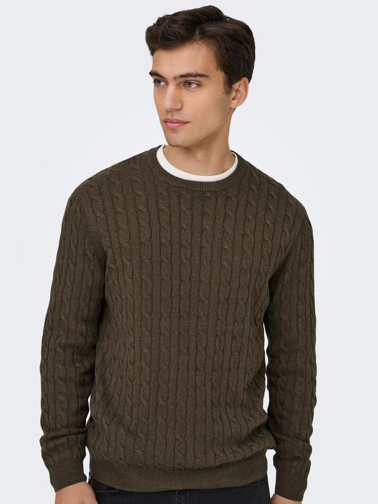 Produktbild Only & Sons Onsloui Reg 12 Cabel Crew Knit Noos (XS)
