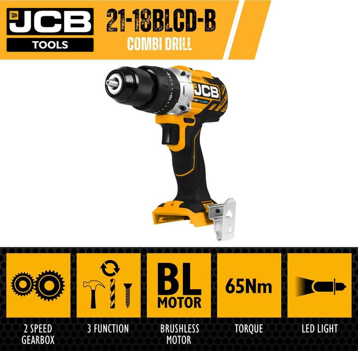Actual product image JCB 18V bürstenloser Akku-Kombibohrer