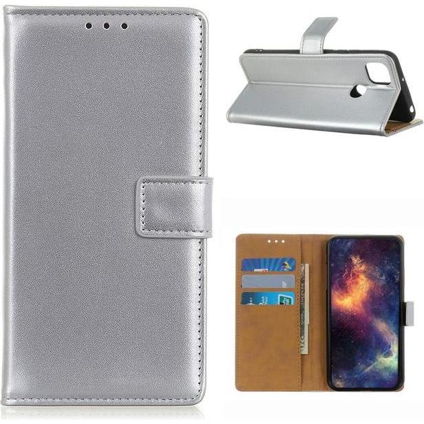 Thumbnail - MU Classic Classic II Leder Bookcover Series (Motorola Moto G 5G), Smartphone Hülle, Silber