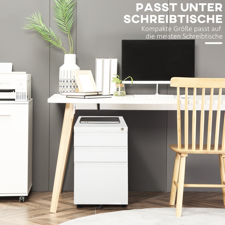 Produktbild Vinsetto Rollcontainer mit Schubladen und Ablagefläche (39 x 48 x 60 cm)
