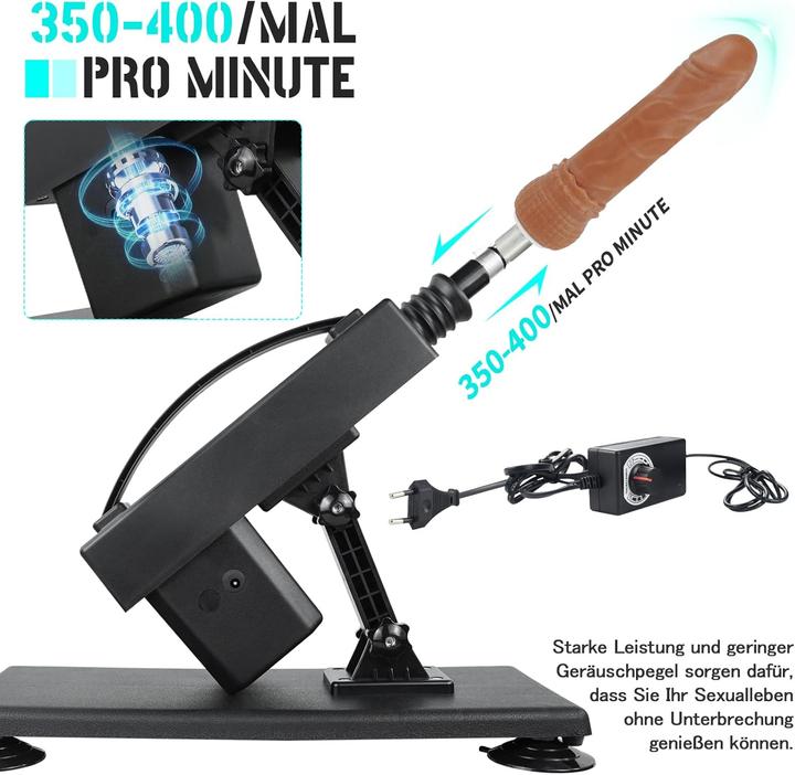 Image du produit Qianmu Automatische Liebesmaschine QM-A011 mit Dildo und Saugnapf Adapter