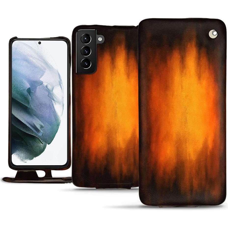 Noreve Lederschutzhülle vertikal (Samsung Galaxy S21+), Smartphone Hülle, Violett