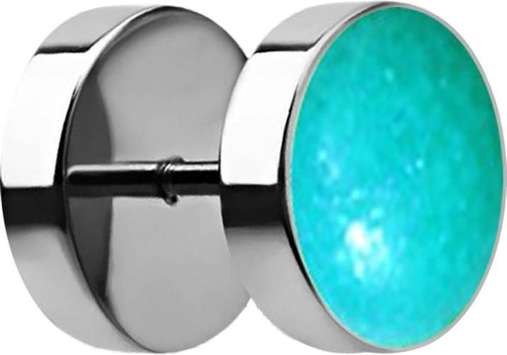 Immagine prodotto Star Piercing Fake Plug silber Epoxid türkis (Acciaio chirurgico 316L, senza ottone)