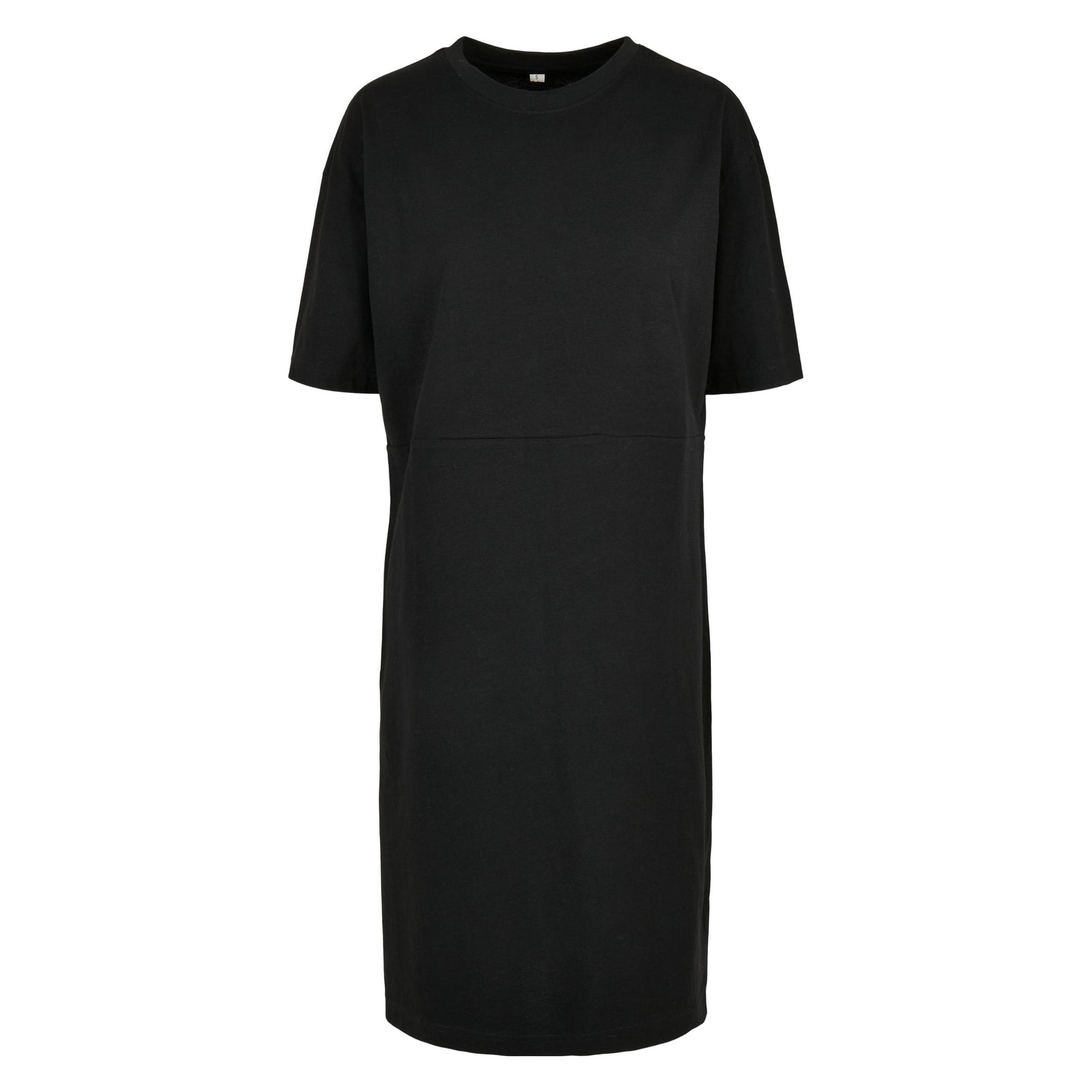Build Your Brand, Damen, Kleider, Ladies' Organic Oversized Slit Tee Dress, Schwarz, (5XL)