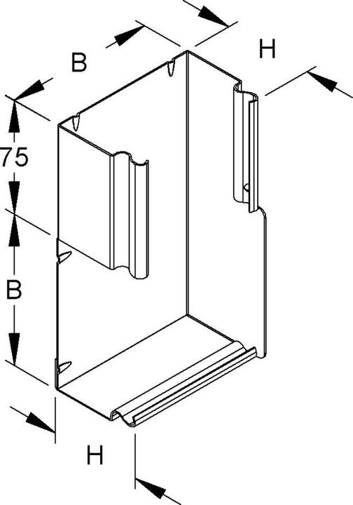 Actual product image Niedax NIE LUWE 60.060 Vertical corner insert 90Â°, 60x60mm strip galvanised