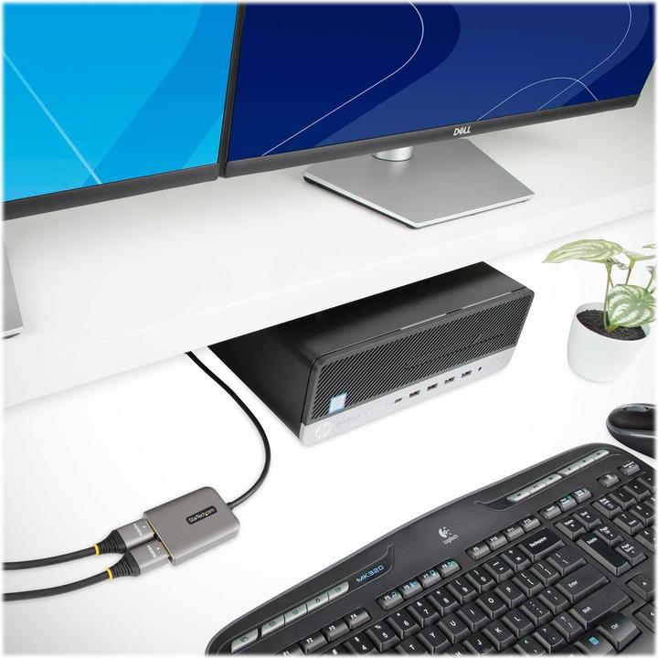 Productafbeelding StarTech com DP naar Dual HDMI MST HUB - Dual HDMI 4K 60Hz - DisplayPort Multi Monitor Adapter met 1f (HDMI, 4.30 cm)