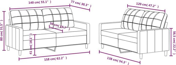 Actual product image vidaXL Sofagarnitur (2 person sofa)