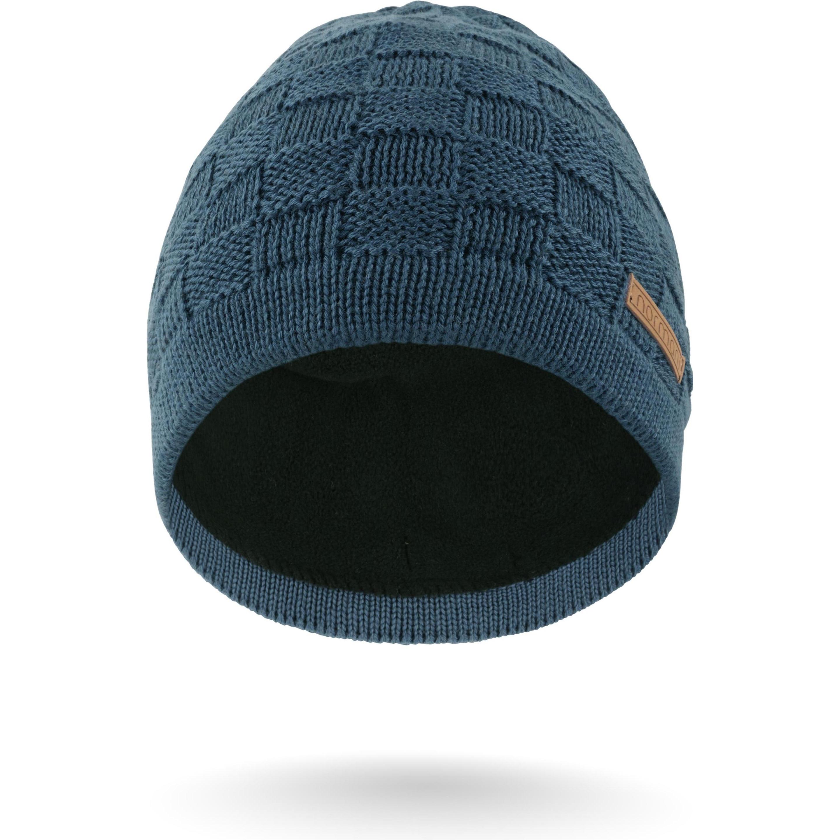 Thumbnail - Normani, Herren, Mütze, Merinowoll-Mütze mit Design Yuma, Blau, (One Size)