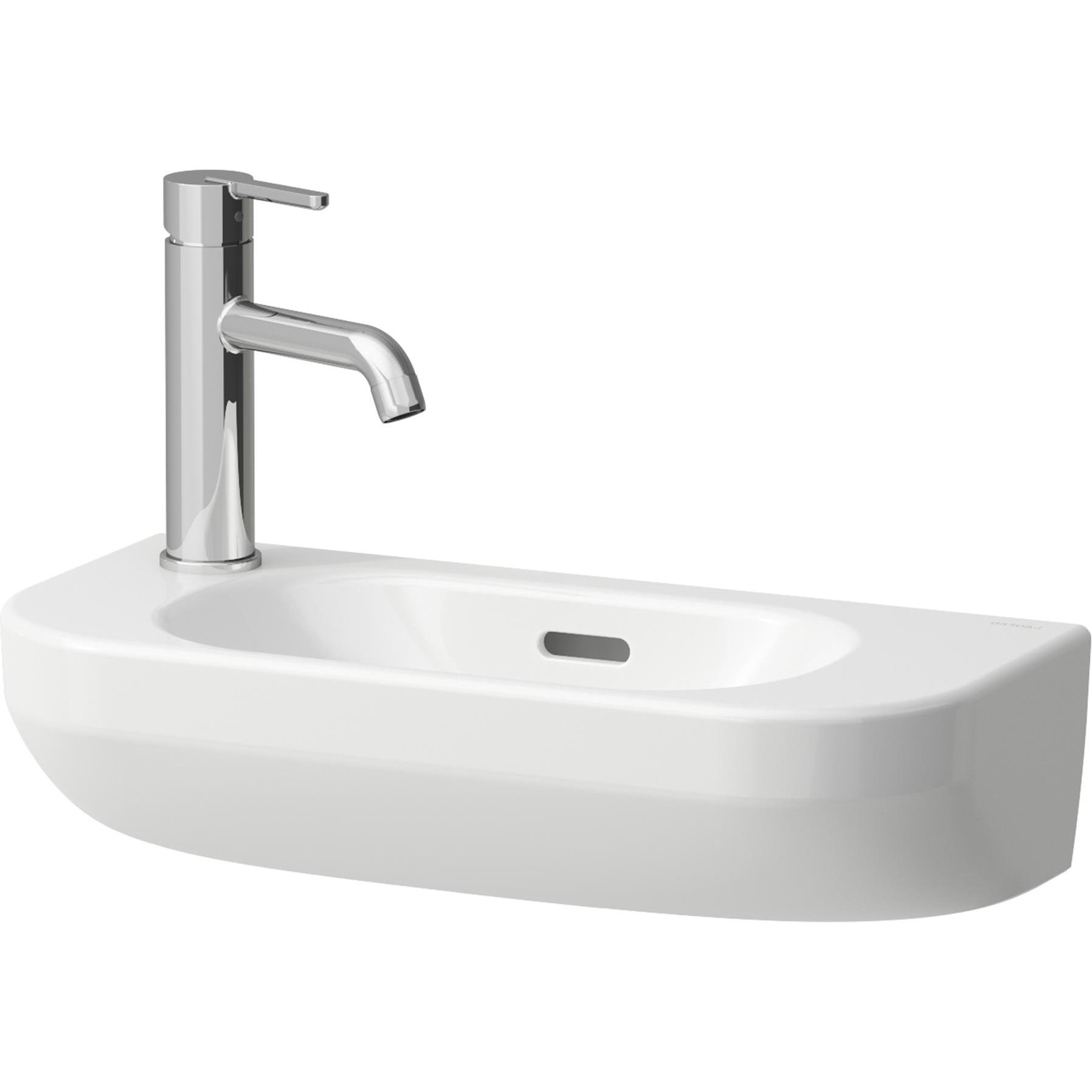 Laufen, Waschbecken, Lua Handwaschbecken, 1 Hahnloch links, Becken rechts, mit Überlauf, 500x230mm, H815082 (230 mm, 500...