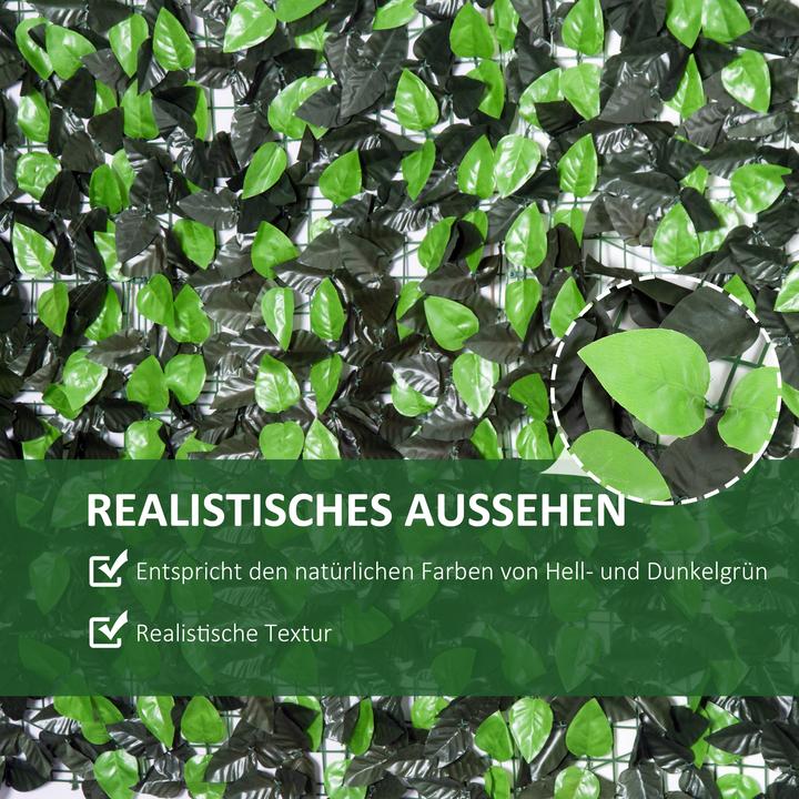 Produktbild Outsunny Künstliche Hecke mit künstlichen Blättern (300 cm)
