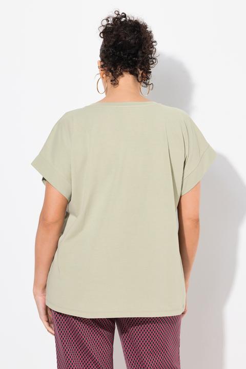 Actual product image Ulla Popken Springtime Sequined Short Sleeve Tee (62)