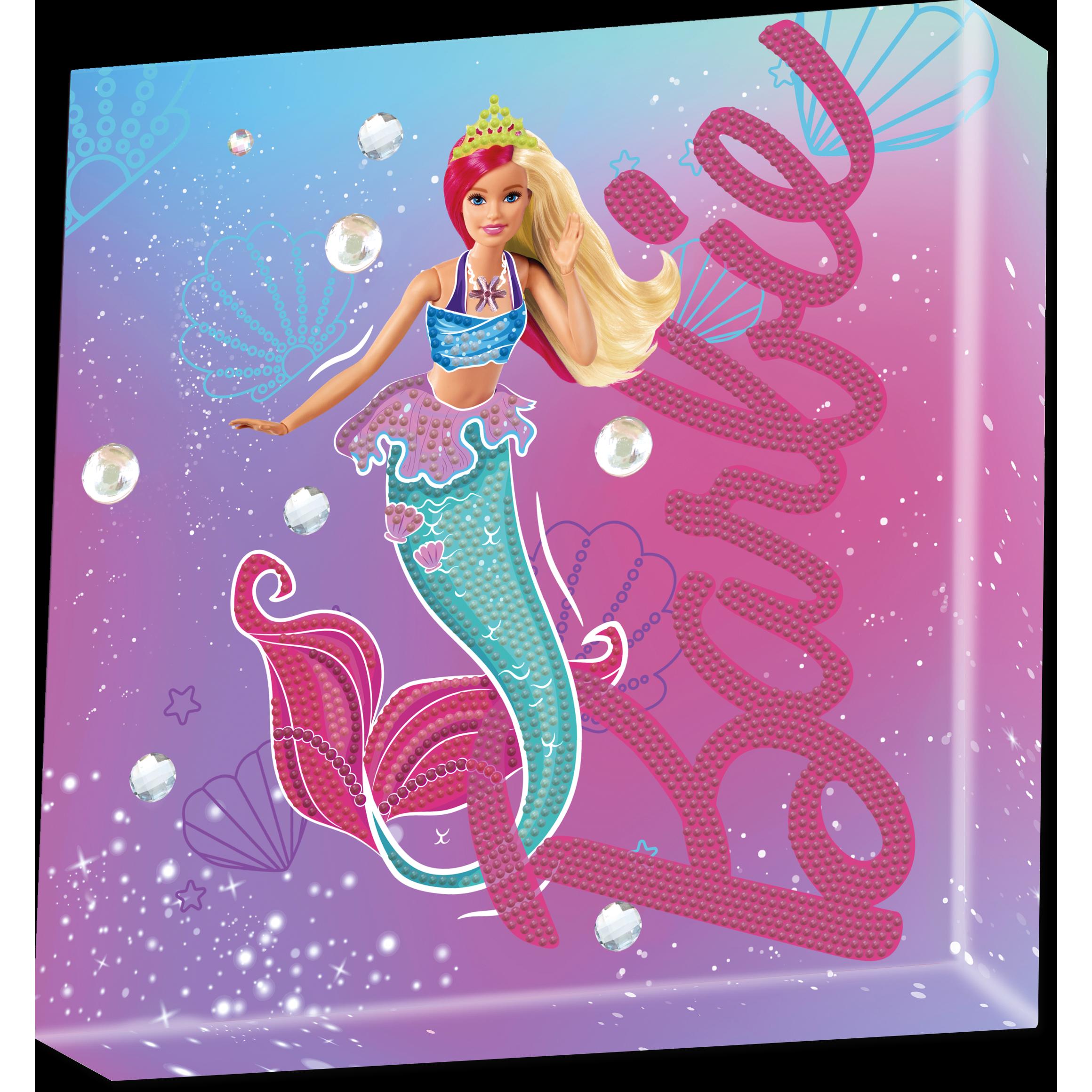 Diamond Dotz DOTZ BOX Original Diamond Painting Set Barbie "Mermaid Vibes", Kreativset mit glitzernden Diamant