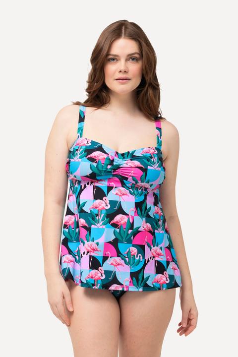 Image du produit Ulla Popken Tankini à motif flamand et bonnets souples, bretelles ajustables, matière recyclée (44 A)