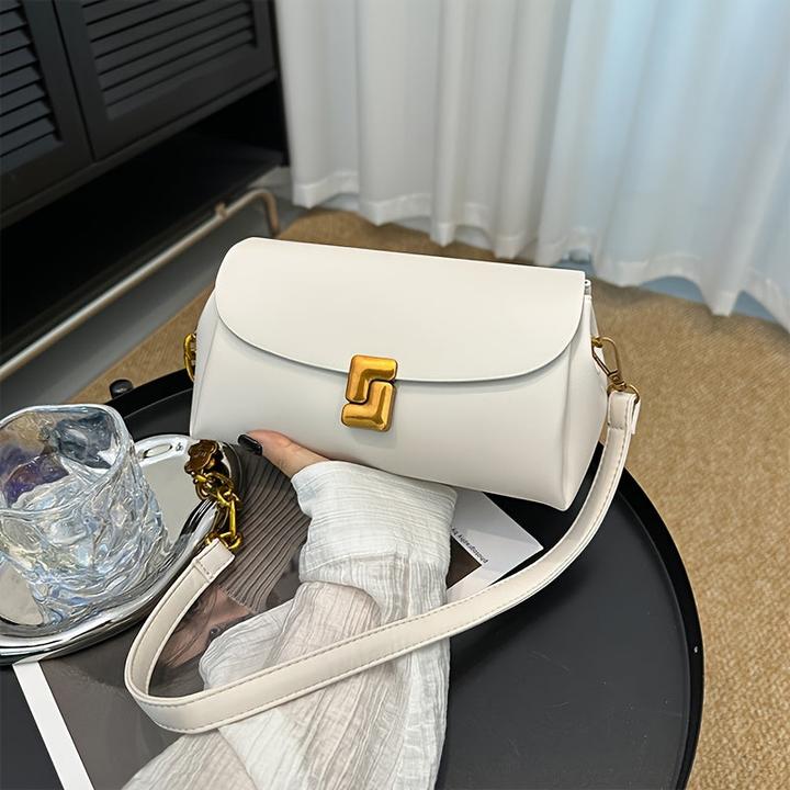 Immagine prodotto Only-Bags.Store Elegante schwarze Kunstleder-Kreuztasche, einfarbig, verstellbarer Riemen, Reissverschluss