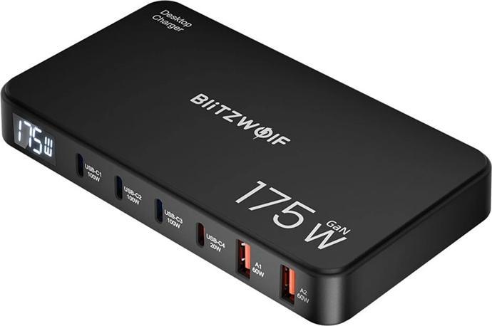 BlitzWolf BW-S30 6-in-1 Charging Station 4xUSB-C + 2xUSB 175W (175 W, 6 ports)