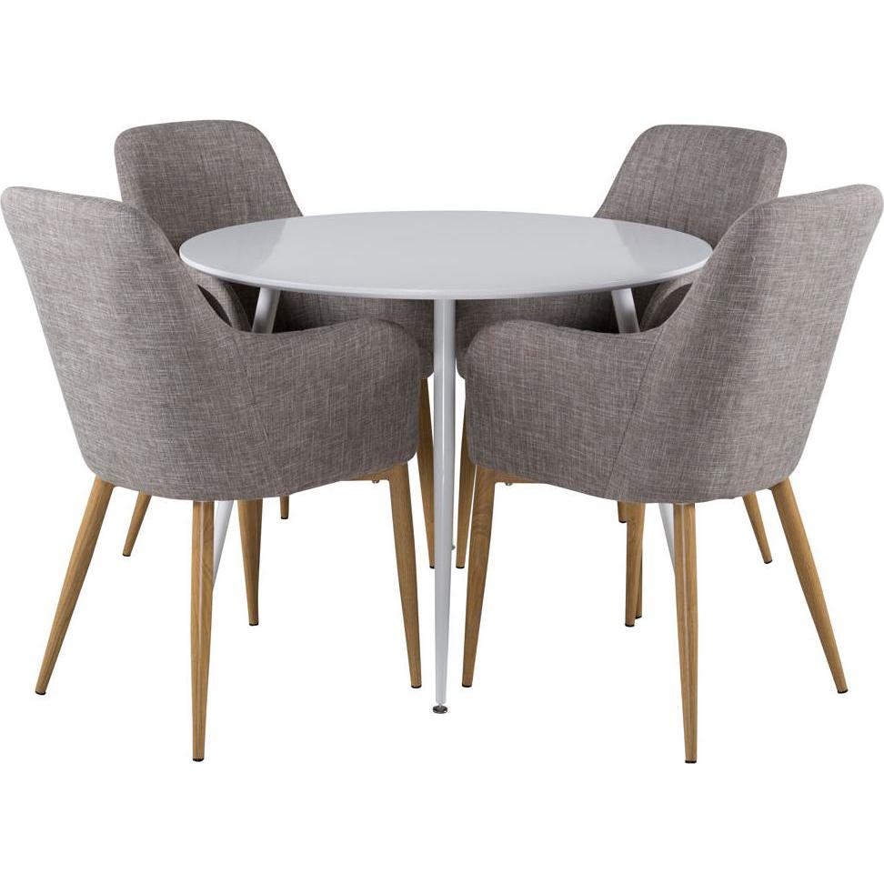 Ebuy24, Esstisch, Essgruppe Plaza 11 (5-teilig) (L100 x T100 x H75 cm)