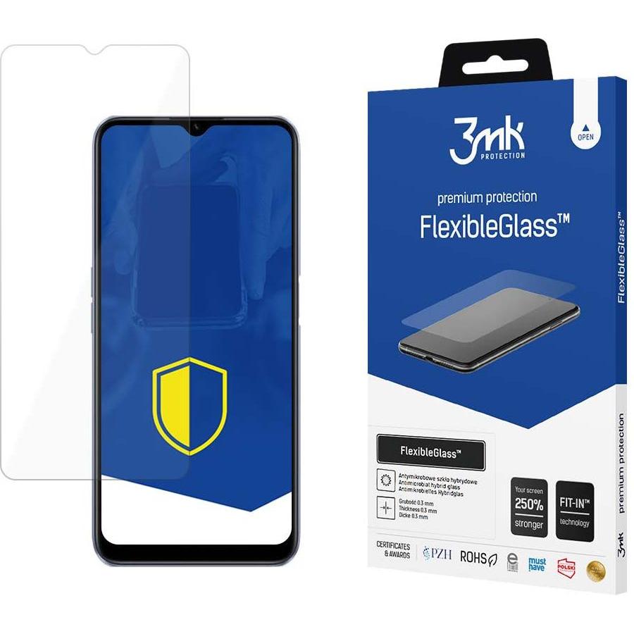 3MK FlexibleGlass Realme C31 Szkło Hybrydowe (1 Stück, Realme C31), Smartphone Schutzfolie, Schwarz