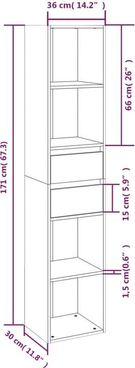 Immagine prodotto vidaXL Heinrick (36 x 30 x 171 cm)