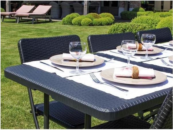 Produktbild Perel Klapptisch RattanOptik