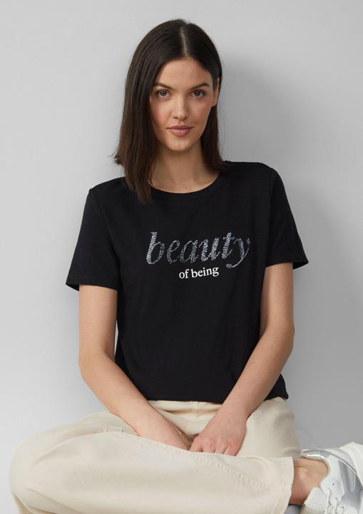 Produktbild S.Oliver T-Shirt Jersey-T-Shirt mit Schriftprint und Pailletten (44)