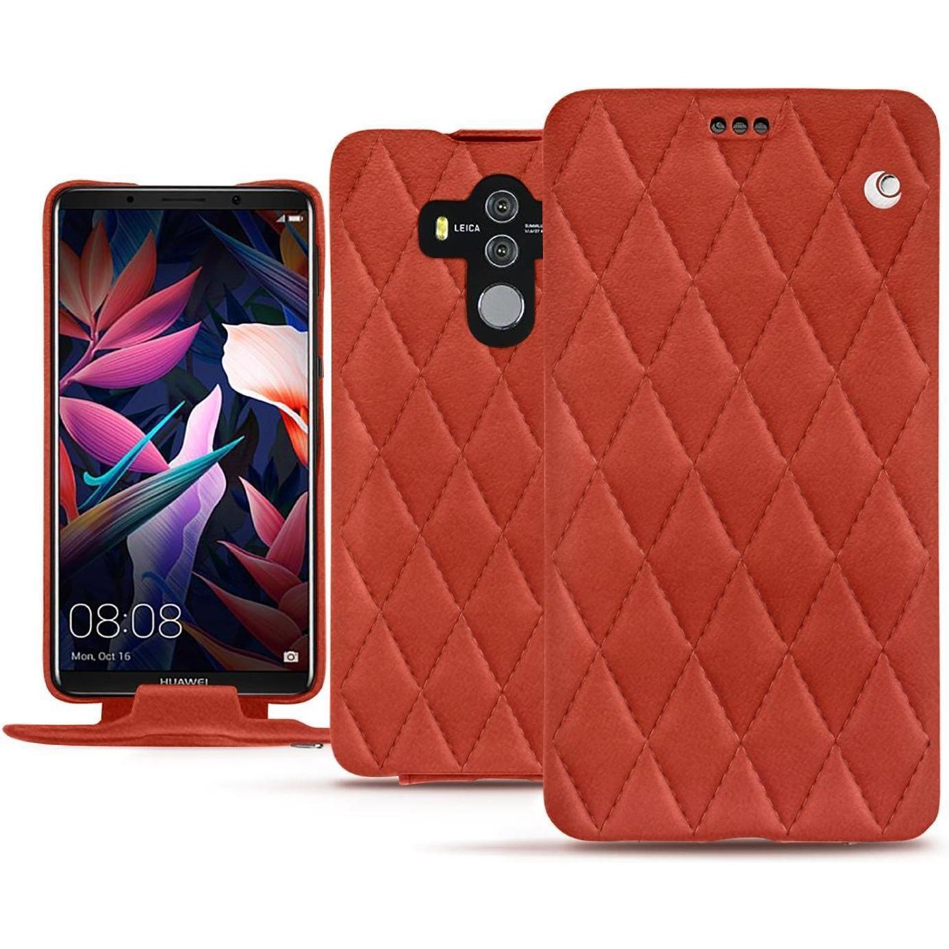 Noreve Lederschutzhülle vertikal (Huawei Mate 10 Pro), Smartphone Hülle, Orange