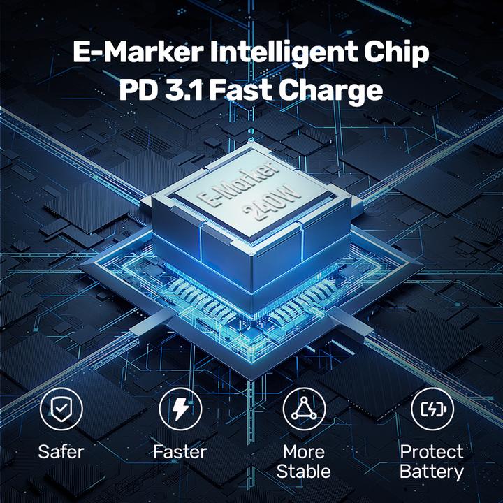 Actual product image Unitek Cable USB USB-C - USB-B 2 m Czarny (C14110GY-2M) (2 m, USB 3.2 Gen 1, 240 W)