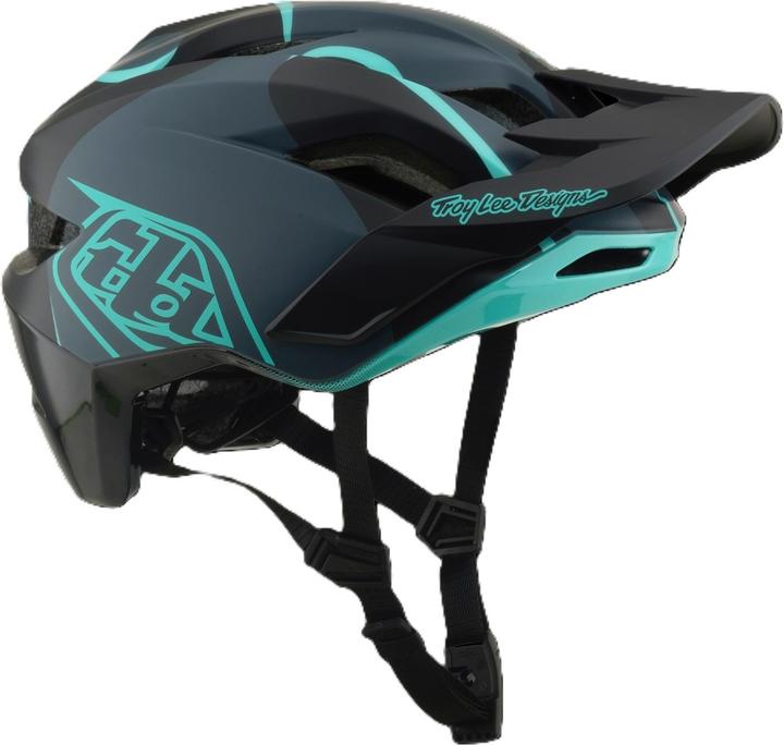Actual product image Troy Lee Designs Flowline SE MIPS Helmet, Badge, carbon/real teal, XL/XXL | 60-63cm (60 - 63 cm)