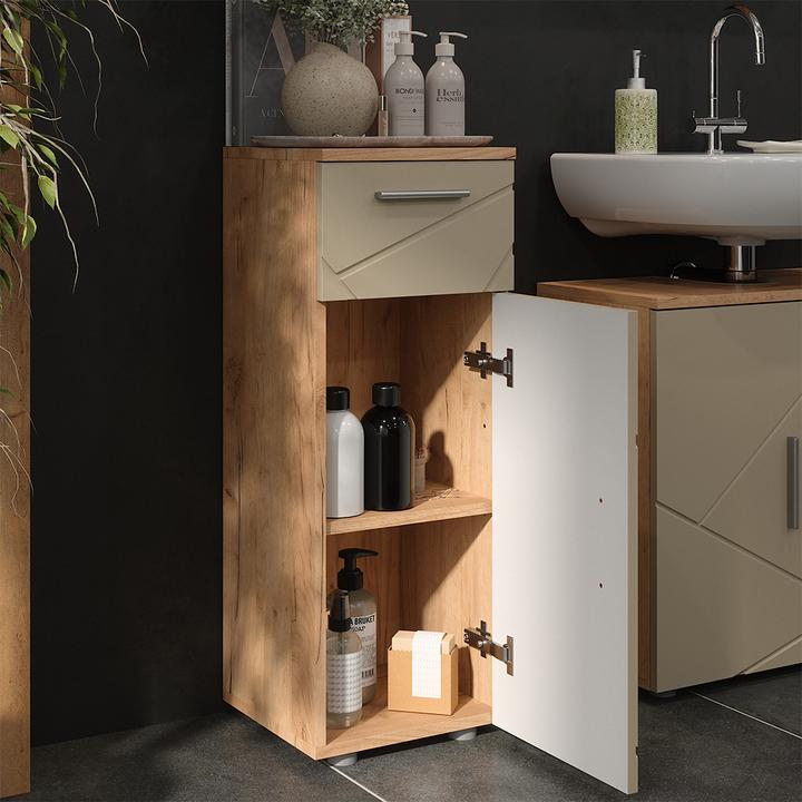 Produktbild Vicco Badmöbel-Set 3-teilig Irma, Goldkraft Eiche/Beige, 3 Teile