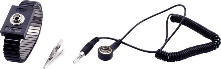 Produktbild Quadrios ESD-Handgelenkband Schwarz Druckknopf 10 mm (Statikschutz)