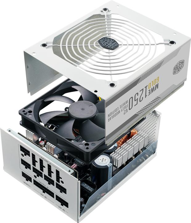 Produktbild Cooler Master Master MPE-C501-AFCAG-3GEU MWE Gold V2 White, ATX3.0, 1250W, 90%, 140mm, 3x PCIe 6+2, 12x SAT (1250 W)