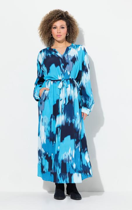 Produktbild Ulla Popken Maxikleid, Krepp, Oversized, Tunika-Ausschnitt, Langarm (42, 44)
