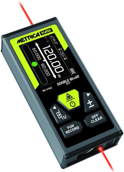 Actual product image Metrica Telemetre Laser Double Alu 60+60