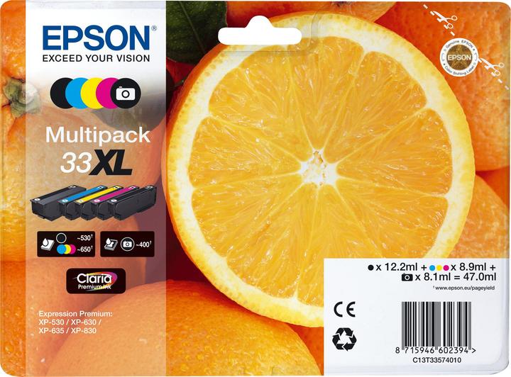 Produktbild Epson 33 XL 5-COLOURS MULTIPACK (M, C, Y, PBK, BK)