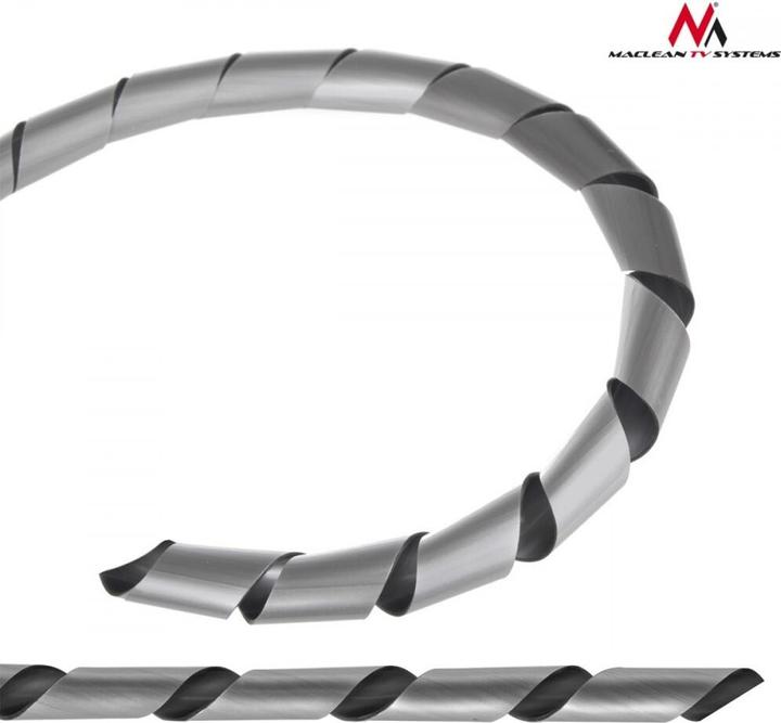 Produktbild Maclean Kabelabdeckung 3m MCTV-684S silber (Kabelspiralschlauch, 300 cm)