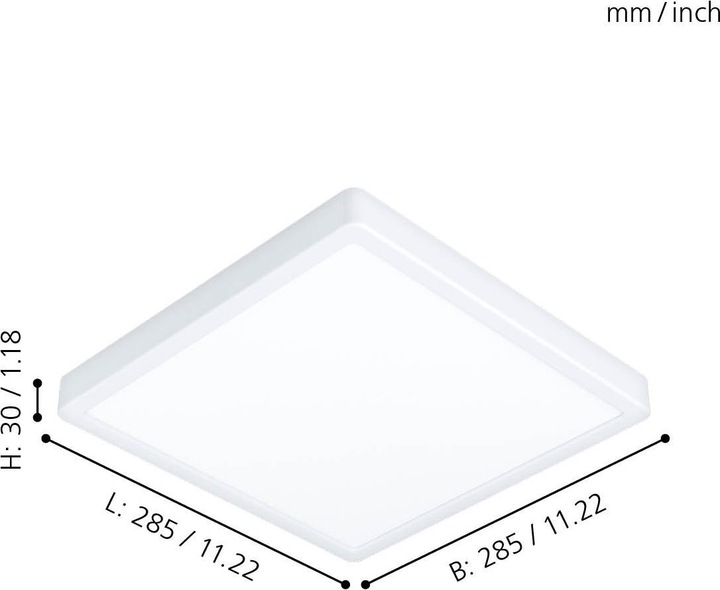 Actual product image EGLO LED ceiling light Fueva 5, L x W 28.5 cm, 1 flame surface mounted light, bathroom ceiling lamp (2400 lm)