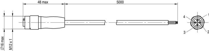 Nährwerte und Zutaten Micro MD Detectors CD12M/0B-050A1 Anschlusskabel für Sensoren CD12M/0B-050A1 1
