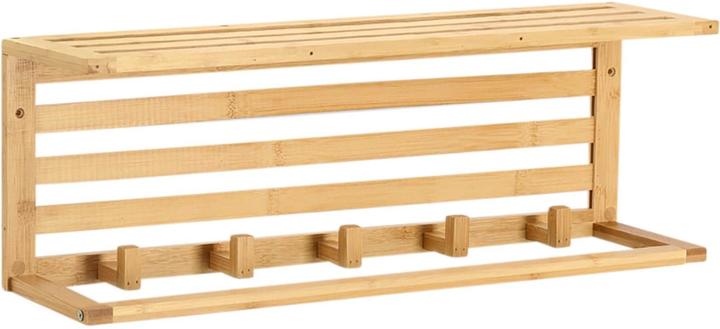Zeller Present Wandgarderobe Bambus 5 Haken 57x15x20 cm