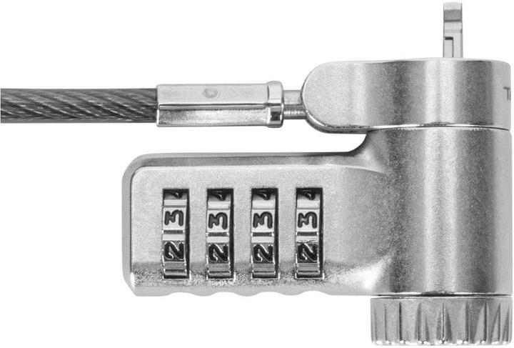 Targus ASP96RGLX, 2 m, Combination lock, Galvanized steel, Silver